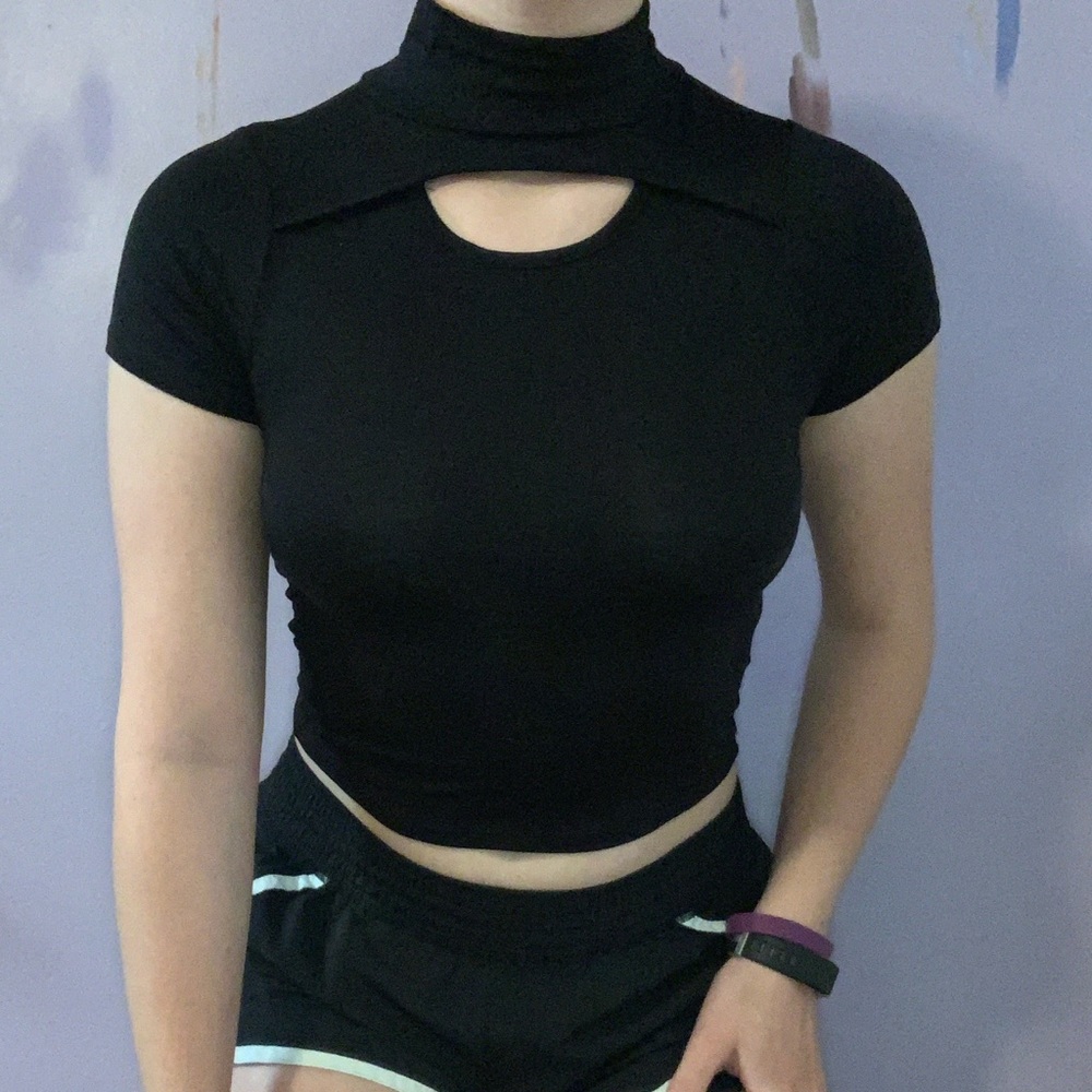 NWT PacSun Mock Neck Choker T-Shirt